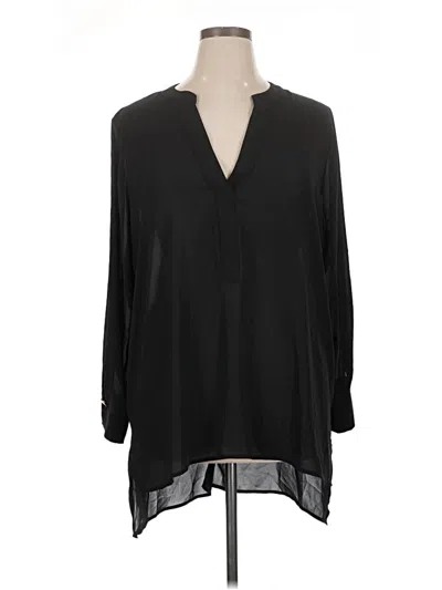 Pre-owned Eloquii 3/4 Sleeve Blouse In Black
