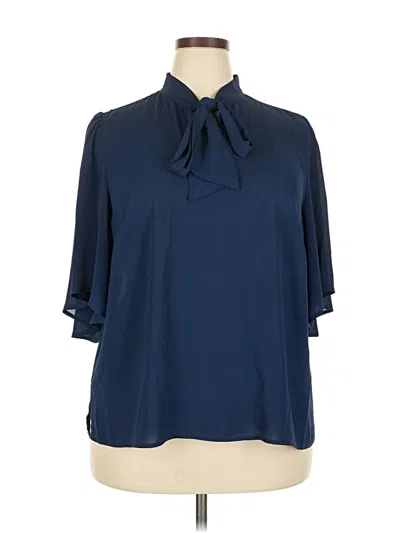 Pre-owned Eloquii 3/4 Sleeve Blouse In Blue