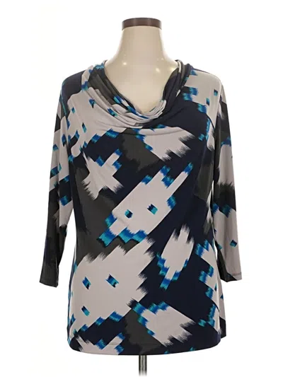 Pre-owned Eloquii 3/4 Sleeve Blouse In Blue