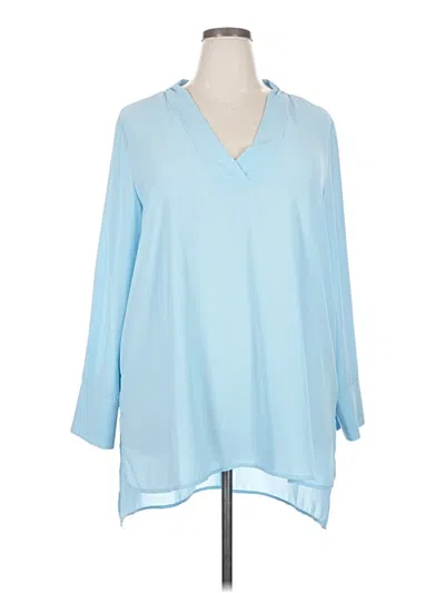 Pre-owned Eloquii 3/4 Sleeve Blouse In Blue
