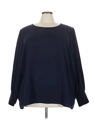 Pre-owned Eloquii 3/4 Sleeve Blouse In Blue
