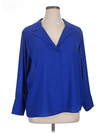 Pre-owned Eloquii 3/4 Sleeve Blouse In Blue