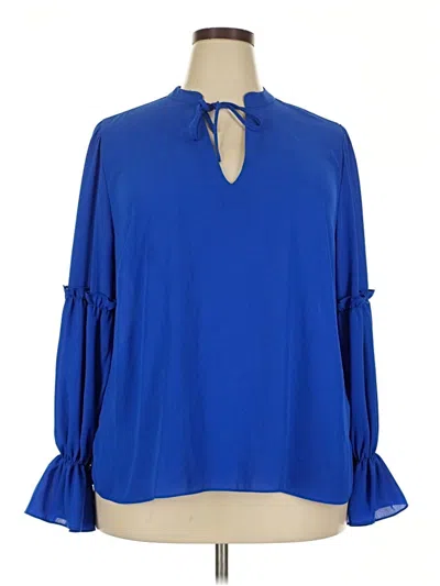 Pre-owned Eloquii 3/4 Sleeve Blouse In Blue