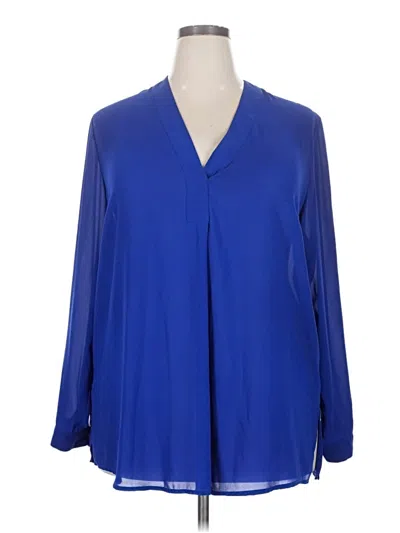 Pre-owned Eloquii 3/4 Sleeve Blouse In Blue