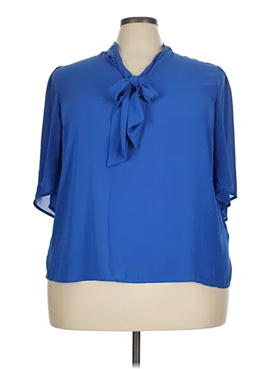 Pre-owned Eloquii 3/4 Sleeve Blouse In Blue