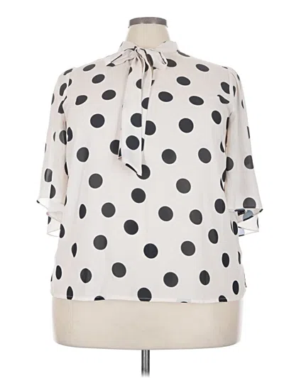 Pre-owned Eloquii 3/4 Sleeve Blouse In Ivory