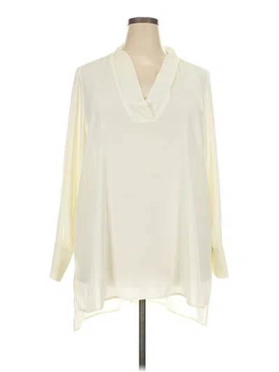 Pre-owned Eloquii 3/4 Sleeve Blouse In Ivory