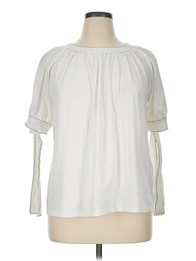 Pre-owned Eloquii 3/4 Sleeve Blouse In Ivory