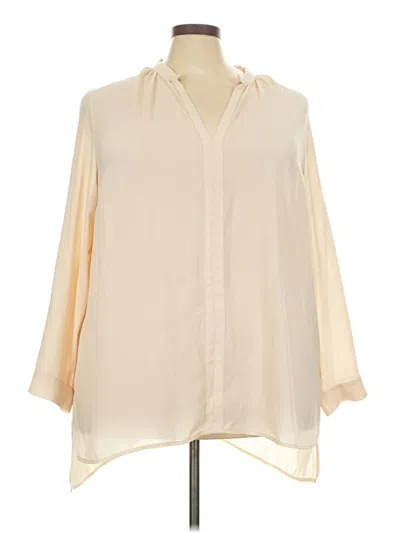 Pre-owned Eloquii 3/4 Sleeve Blouse In Ivory