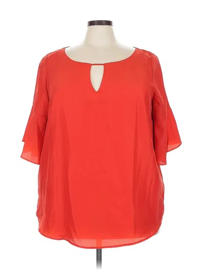 Pre-owned Eloquii 3/4 Sleeve Blouse In Orange