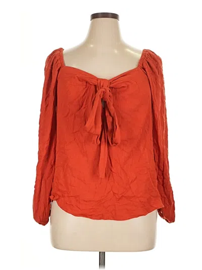 Pre-owned Eloquii 3/4 Sleeve Blouse In Orange