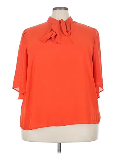 Pre-owned Eloquii 3/4 Sleeve Blouse In Orange
