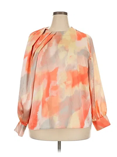 Pre-owned Eloquii 3/4 Sleeve Blouse In Orange
