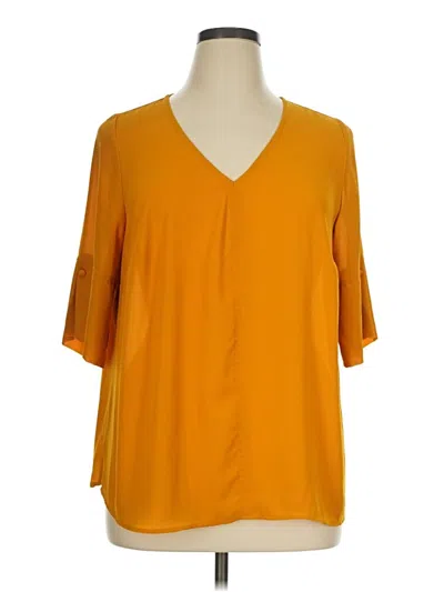 Pre-owned Eloquii 3/4 Sleeve Blouse In Orange
