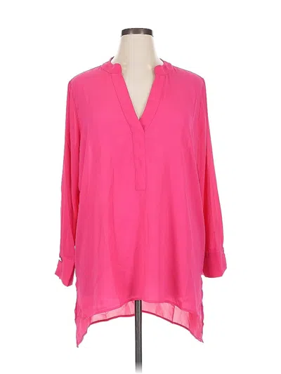 Pre-owned Eloquii 3/4 Sleeve Blouse In Pink