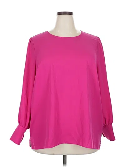 Pre-owned Eloquii 3/4 Sleeve Blouse In Pink