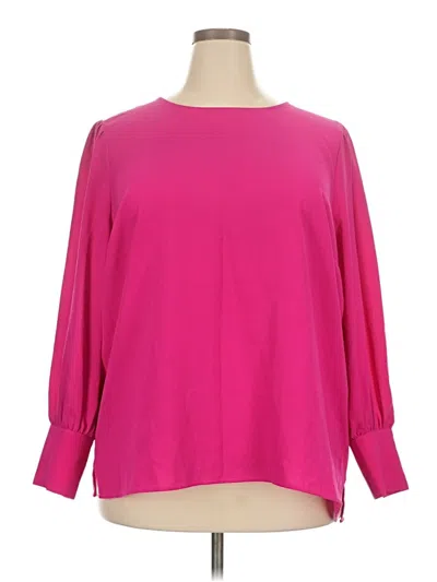 Pre-owned Eloquii 3/4 Sleeve Blouse In Pink