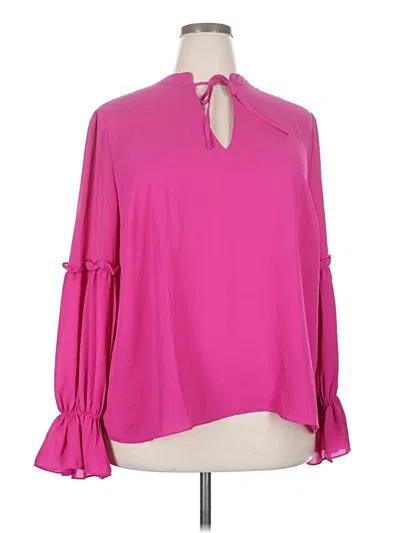 Pre-owned Eloquii 3/4 Sleeve Blouse In Pink