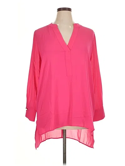 Pre-owned Eloquii 3/4 Sleeve Blouse In Pink