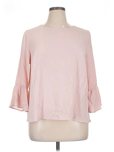 Pre-owned Eloquii 3/4 Sleeve Blouse In Pink