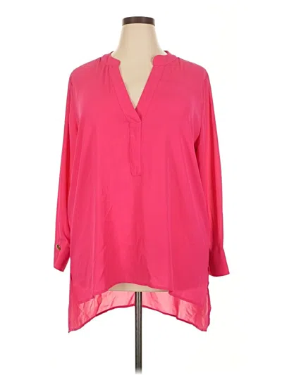 Pre-owned Eloquii 3/4 Sleeve Blouse In Pink