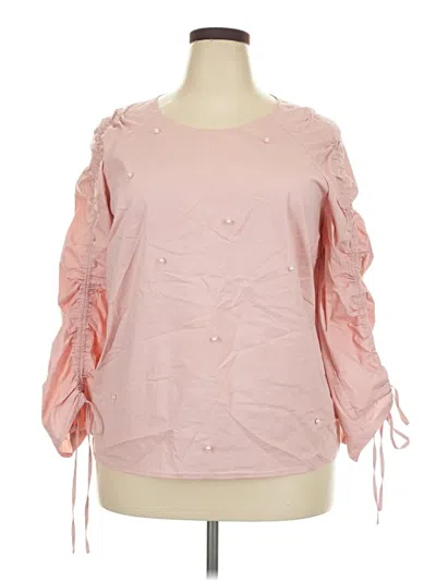 Pre-owned Eloquii 3/4 Sleeve Blouse In Pink