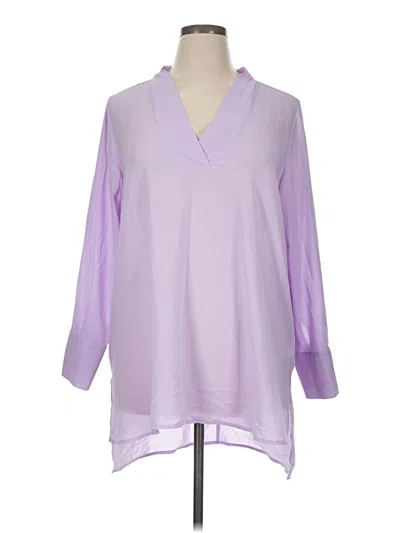 Pre-owned Eloquii 3/4 Sleeve Blouse In Purple