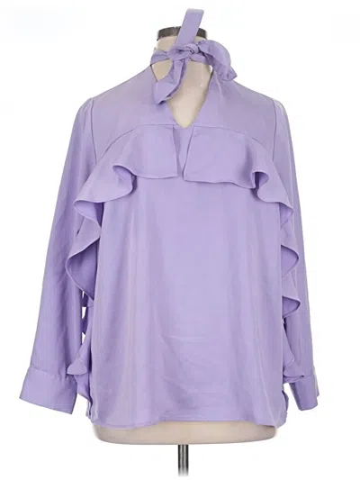 Pre-owned Eloquii 3/4 Sleeve Blouse In Purple