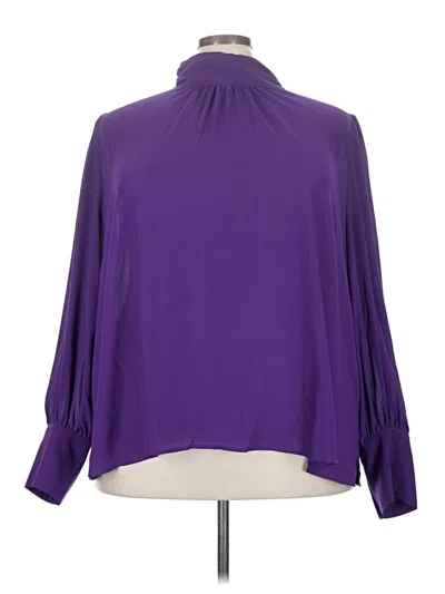 Pre-owned Eloquii 3/4 Sleeve Blouse In Purple
