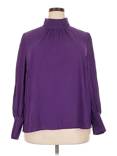 Pre-owned Eloquii 3/4 Sleeve Blouse In Purple