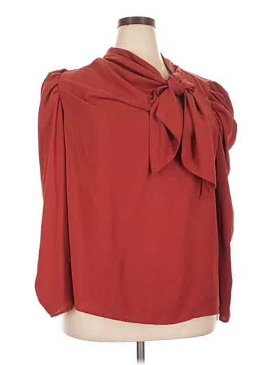 Pre-owned Eloquii 3/4 Sleeve Blouse In Red