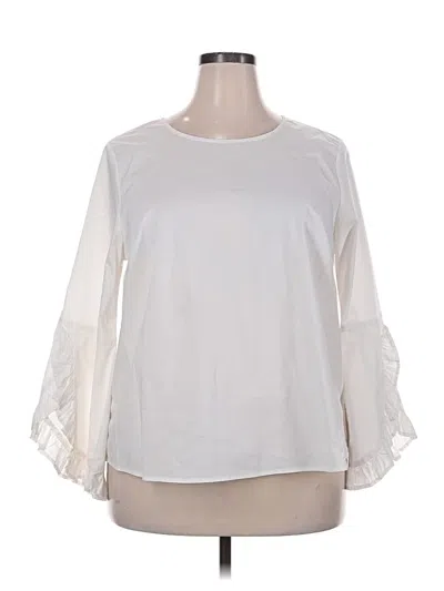 Pre-owned Eloquii 3/4 Sleeve Blouse In White