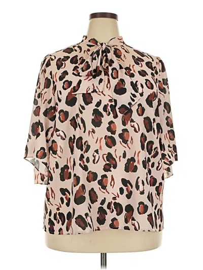 Pre-owned Eloquii 3/4 Sleeve Blouse In White