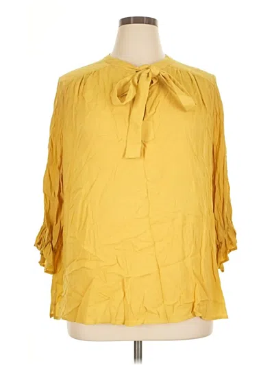 Eloquii 3/4 Sleeve Blouse In Animal Print
