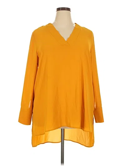 Pre-owned Eloquii 3/4 Sleeve Blouse In Yellow