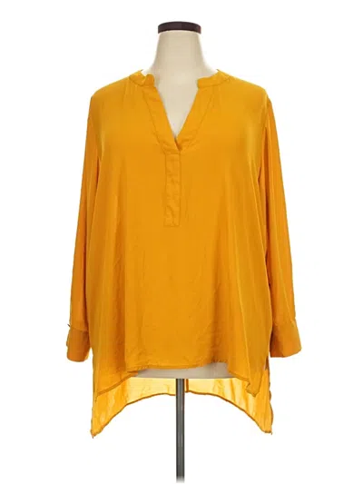 Pre-owned Eloquii 3/4 Sleeve Blouse In Yellow