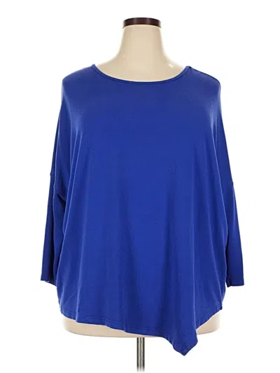 Pre-owned Eloquii 3/4 Sleeve Top Blue Boatneck Tops
