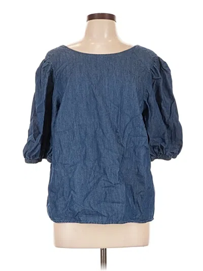 Pre-owned Eloquii 3/4 Sleeve Top Blue Boatneck Tops