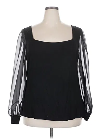 Pre-owned Eloquii 3/4 Sleeve T-shirt In Black