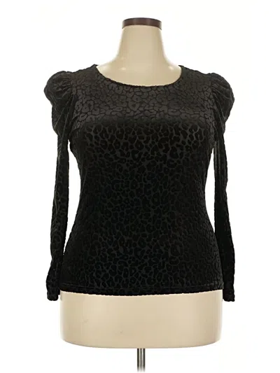 Pre-owned Eloquii 3/4 Sleeve T-shirt In Black