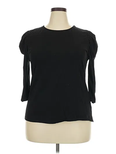 Pre-owned Eloquii 3/4 Sleeve T-shirt In Black