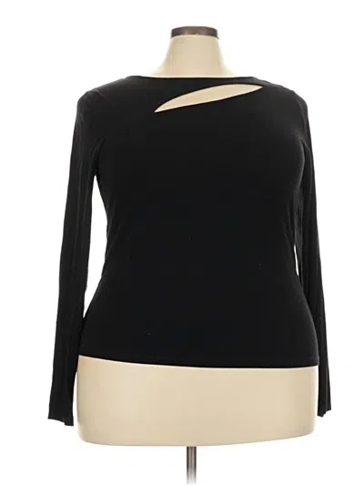 Pre-owned Eloquii 3/4 Sleeve T-shirt In Black