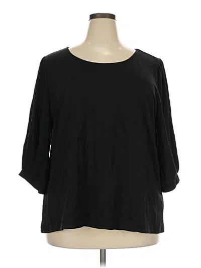 Pre-owned Eloquii 3/4 Sleeve T-shirt In Black