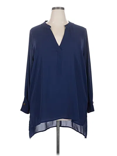 Pre-owned Eloquii 3/4 Sleeve T-shirt In Blue