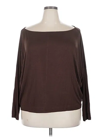 Pre-owned Eloquii 3/4 Sleeve T-shirt In Brown