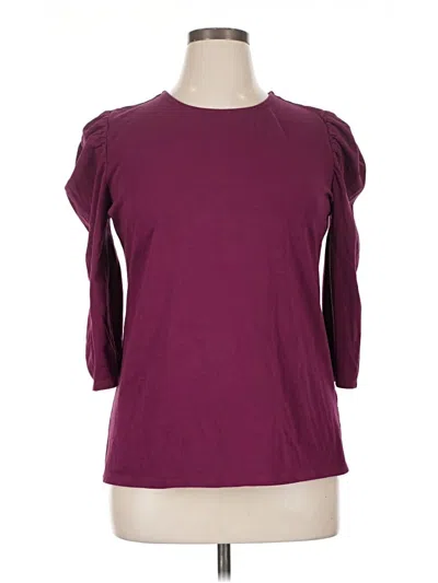 Pre-owned Eloquii 3/4 Sleeve T-shirt In Burgundy