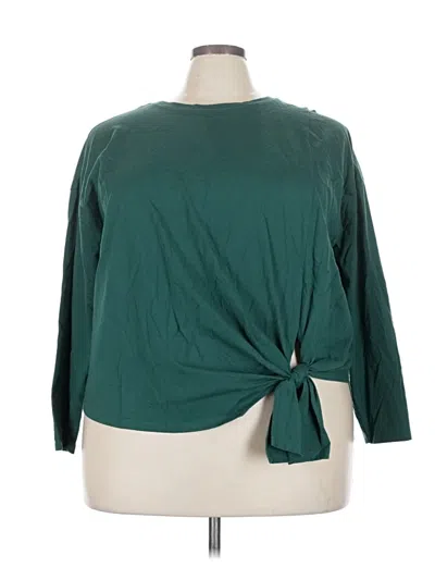 Pre-owned Eloquii 3/4 Sleeve T-shirt In Green