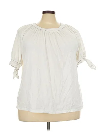 Pre-owned Eloquii 3/4 Sleeve T-shirt In Ivory