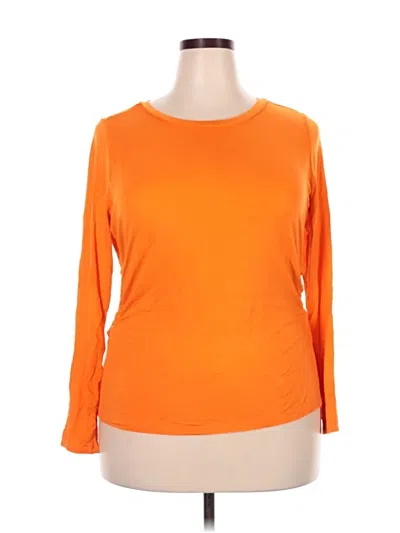 Pre-owned Eloquii 3/4 Sleeve T-shirt In Orange
