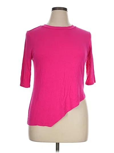 Pre-owned Eloquii 3/4 Sleeve T-shirt In Pink